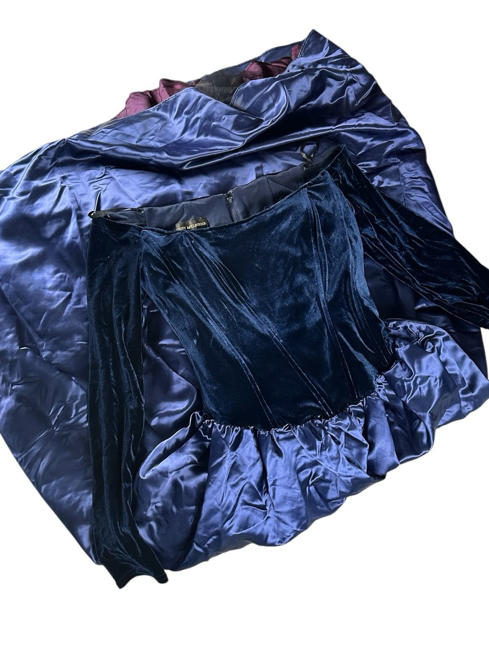 Vintage Scott McClintock Blue Velvet Gown 12 Gothic Witchy Halloween Costume - Picture 6 of 16